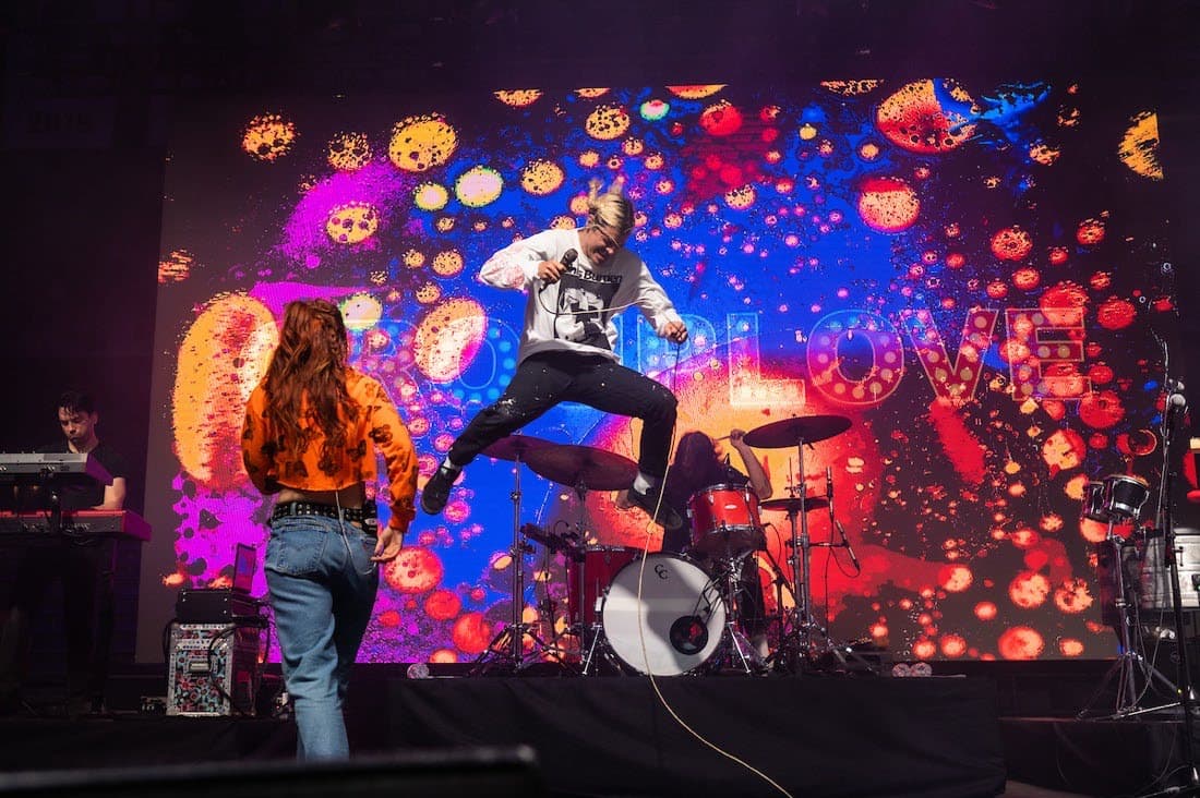 Grouplove for Rice University’s Moody X Fest in Houston. Photo by Jeff Fitlow