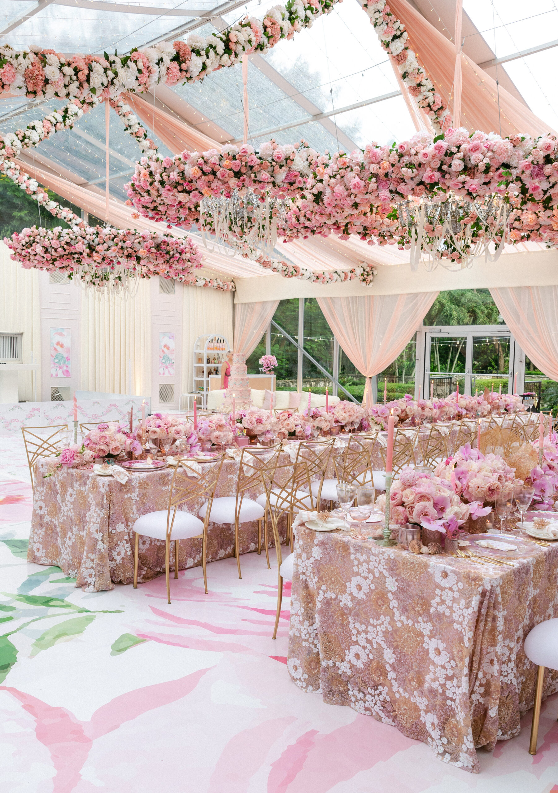 Wedding reception and dancefloor in the Bahamas