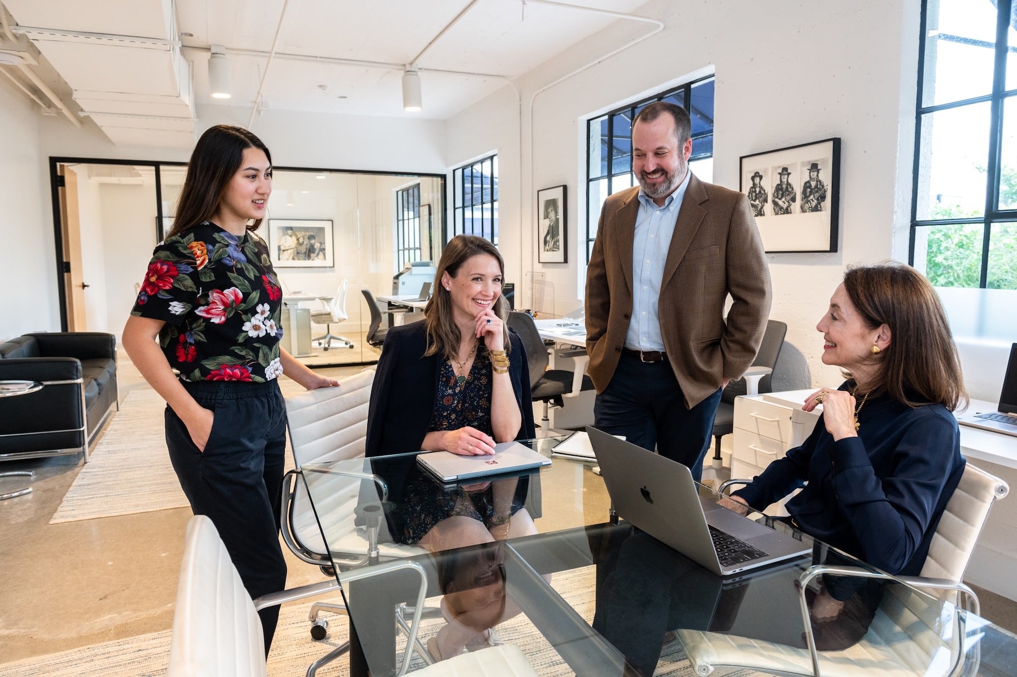 The Gulf Coast Entertainment team during a weekly meeting, photographed by Sarah Austin